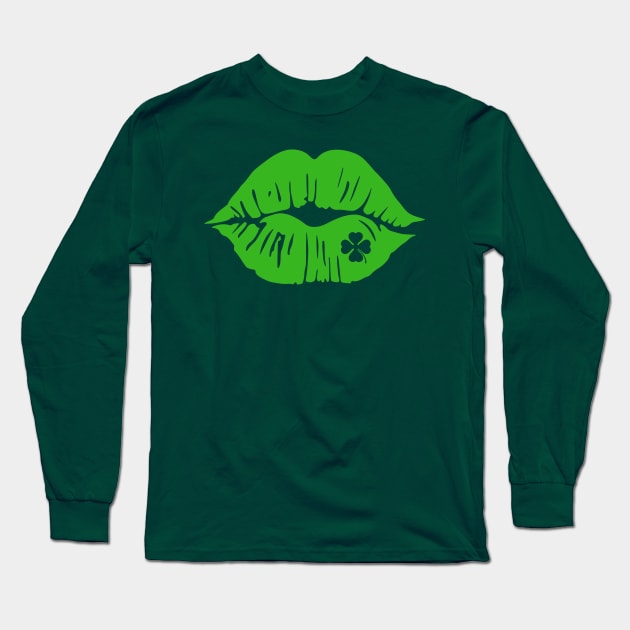 LUCK OF THE IRISH LIPS Long Sleeve T-Shirt by MarkBlakeDesigns